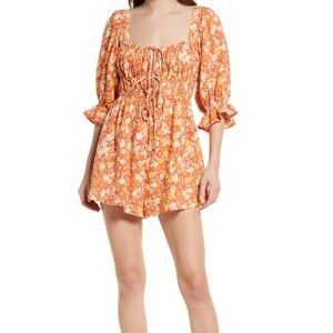 NWT Free People Show Me Love Linen Blend Romper - Original Combo